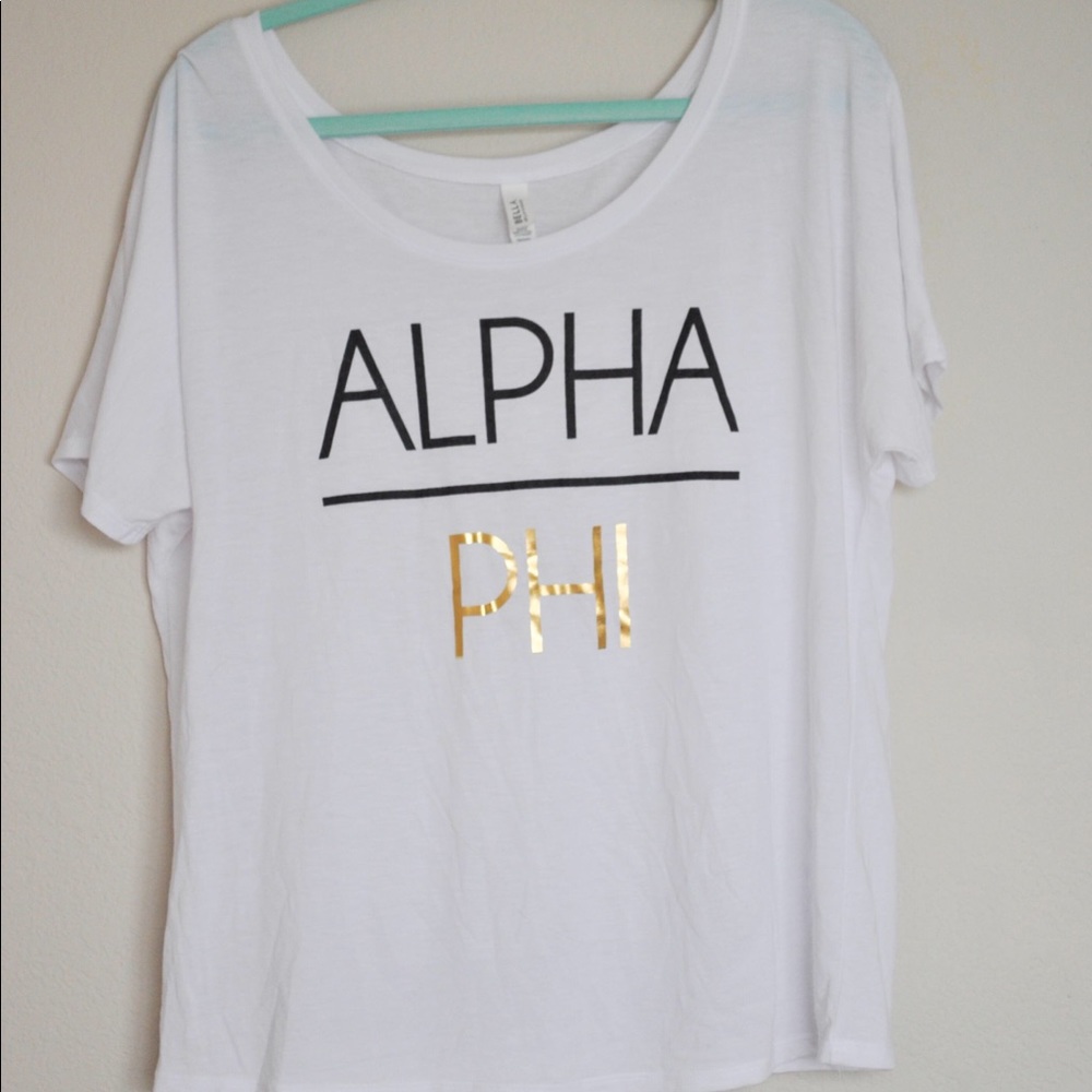 Alpha Phi flowy white tee